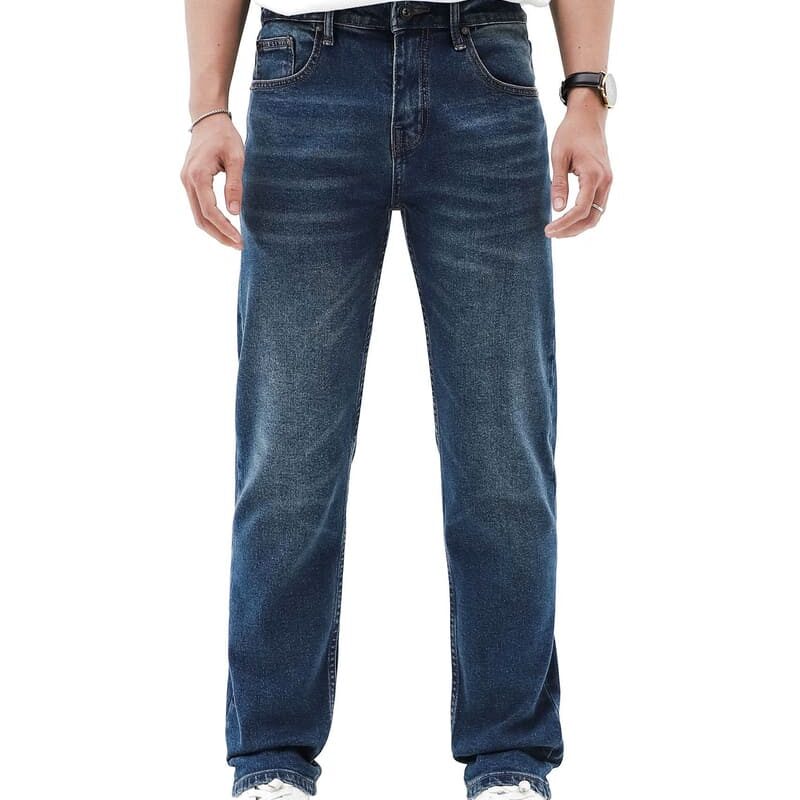 Quần jean xanh đá defoxx ống suông