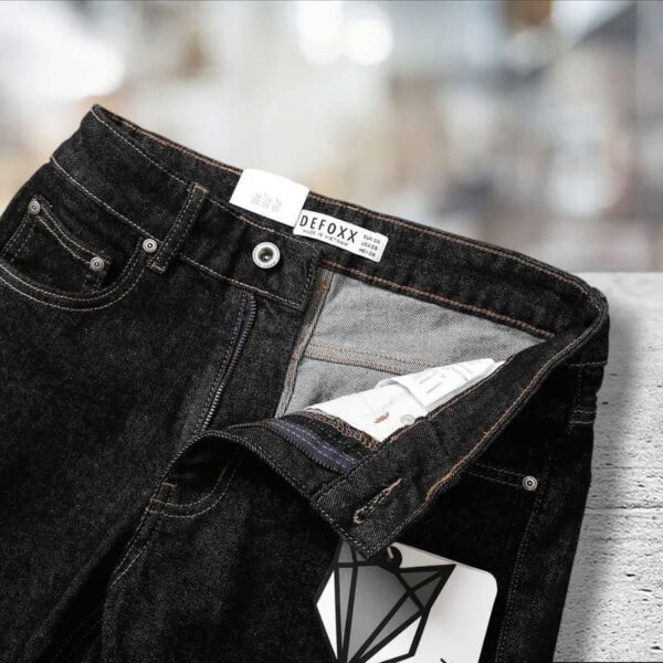 Quần short jean Defoxx đen trơn - Ảnh 2