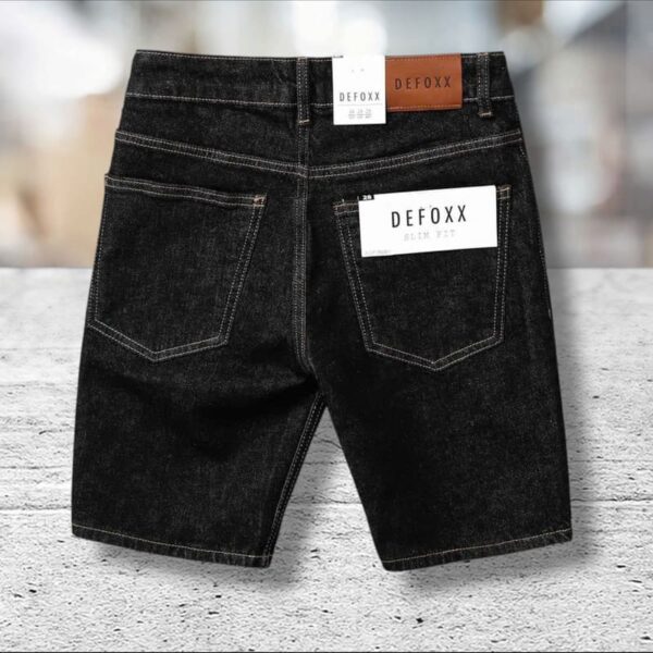 Quần short jean Defoxx đen trơn - Ảnh 3