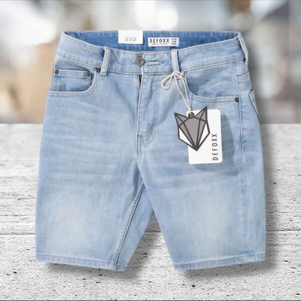 Quần short jean defoxx wash bạc - Ảnh 2
