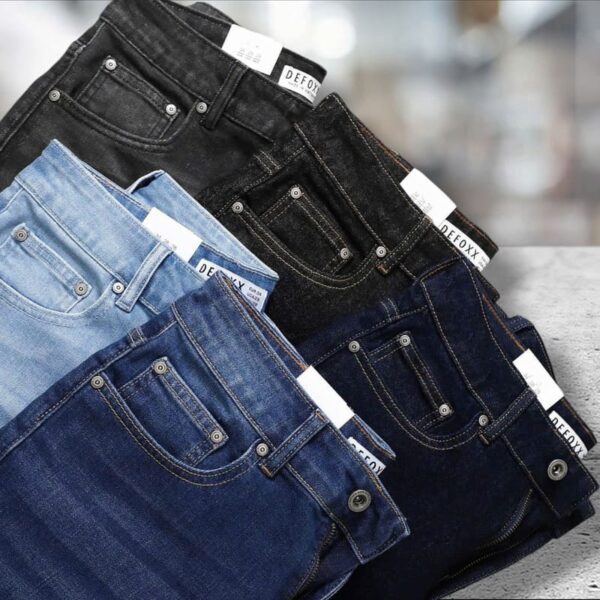 Quần short jean defoxx xanh trơn - Ảnh 6