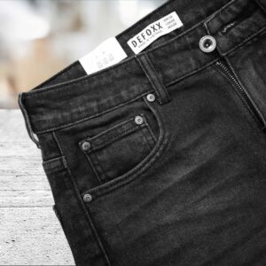 Quần short jean defoxx đen wash