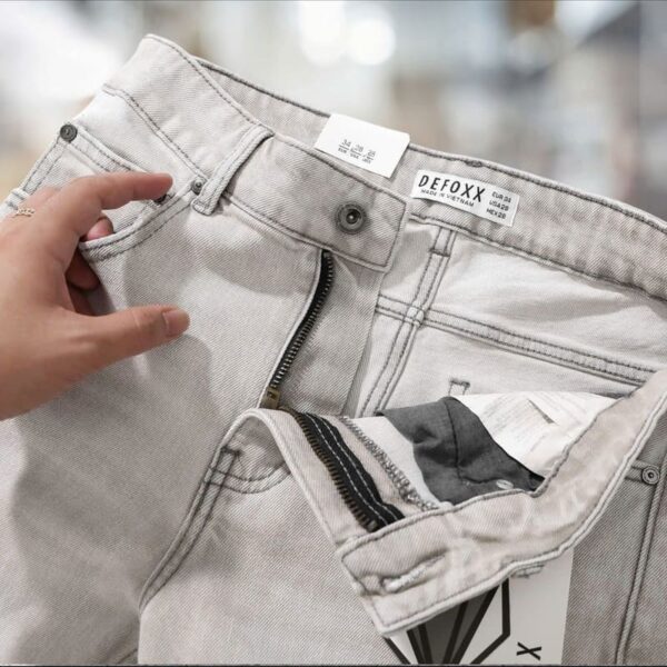 Quần short jean defoxx wash xám - Ảnh 4