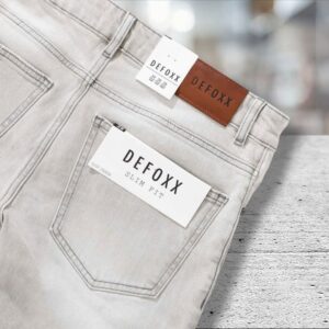 Quần short jean defoxx wash xám