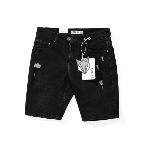 Quần short jean defoxx đen rách - Ảnh 3