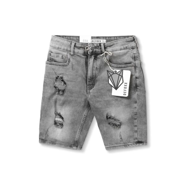 Quần short jean defoxx xám bạc rách - Ảnh 2