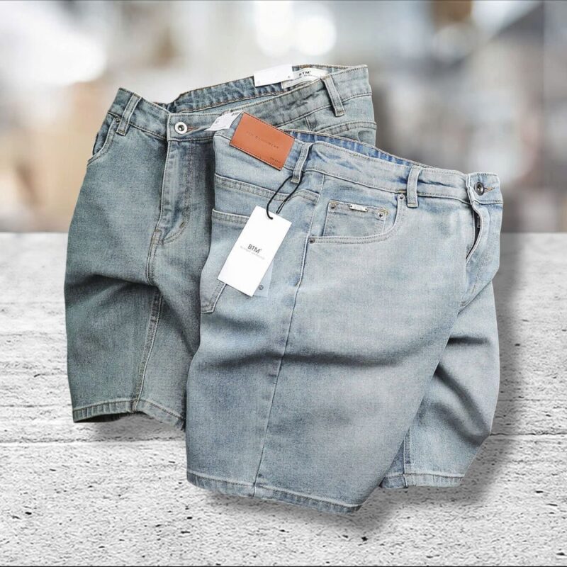 Quần short jean BTM cotton không giãn 3 màu - Ảnh 7
