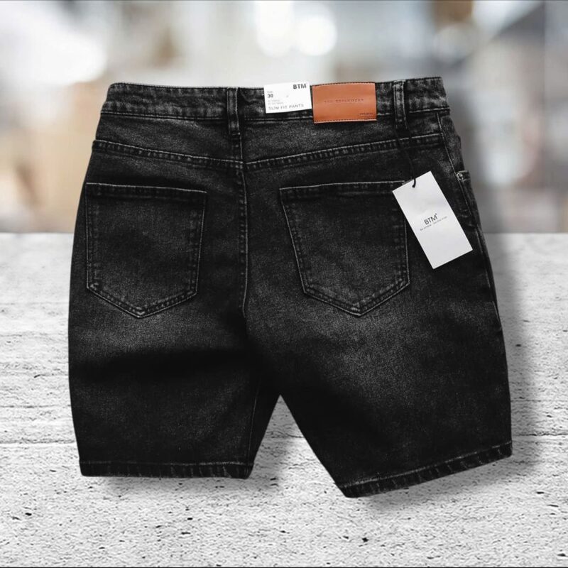 Quần short jean BTM cotton không giãn 3 màu - Ảnh 2