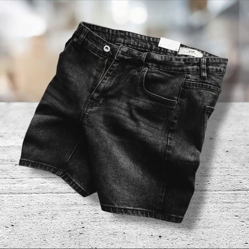 Quần short jean BTM cotton không giãn 3 màu - Ảnh 3