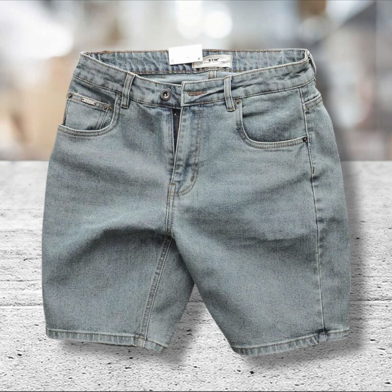 Quần short jean BTM cotton không giãn 3 màu - Ảnh 4