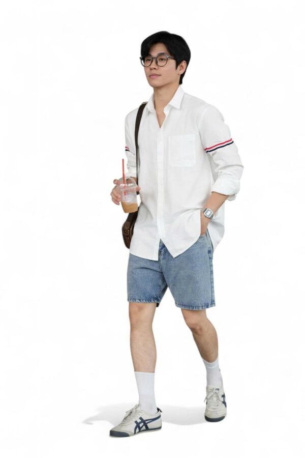 Quần short jean BTM cotton không co giãn