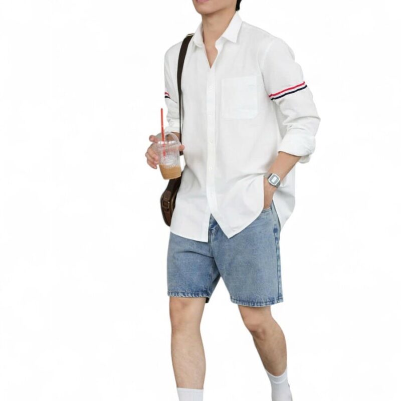 Quần short jean BTM cotton không co giãn