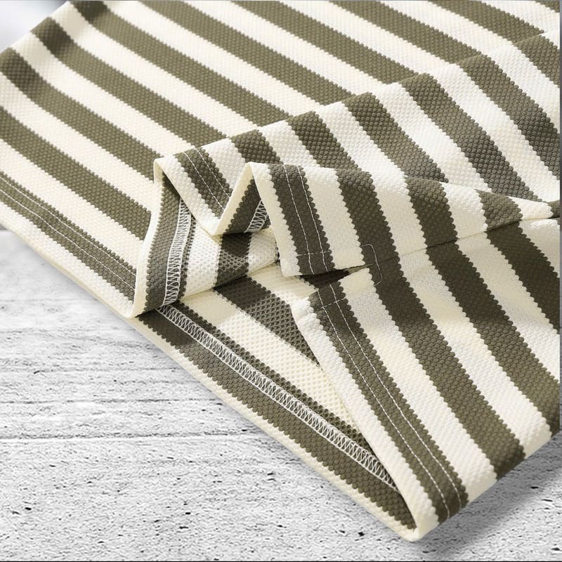 Áo thun Defoxx sọc xanh rêu - Ảnh 4