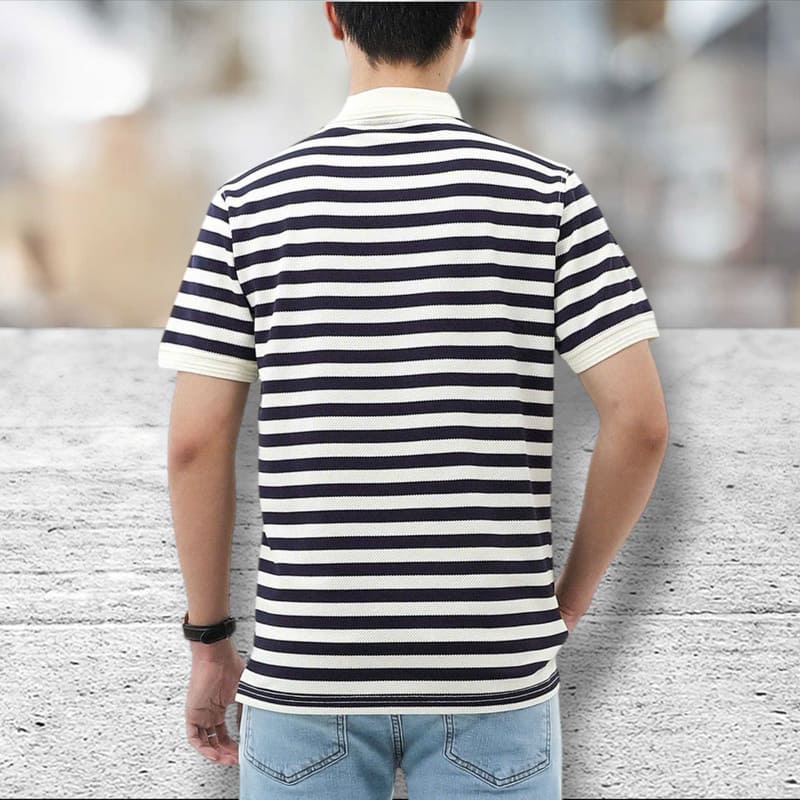 Áo thun Defoxx sọc xanh đen - Ảnh 6