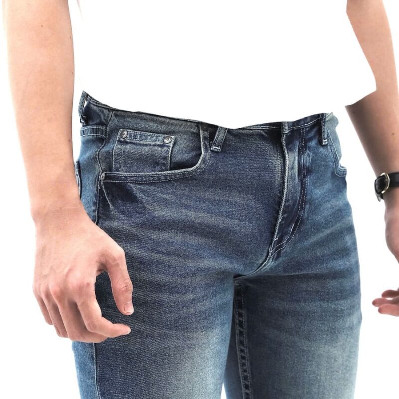 Quần jean Defoxx wash đá 250710 ôm co giãn nhẹ