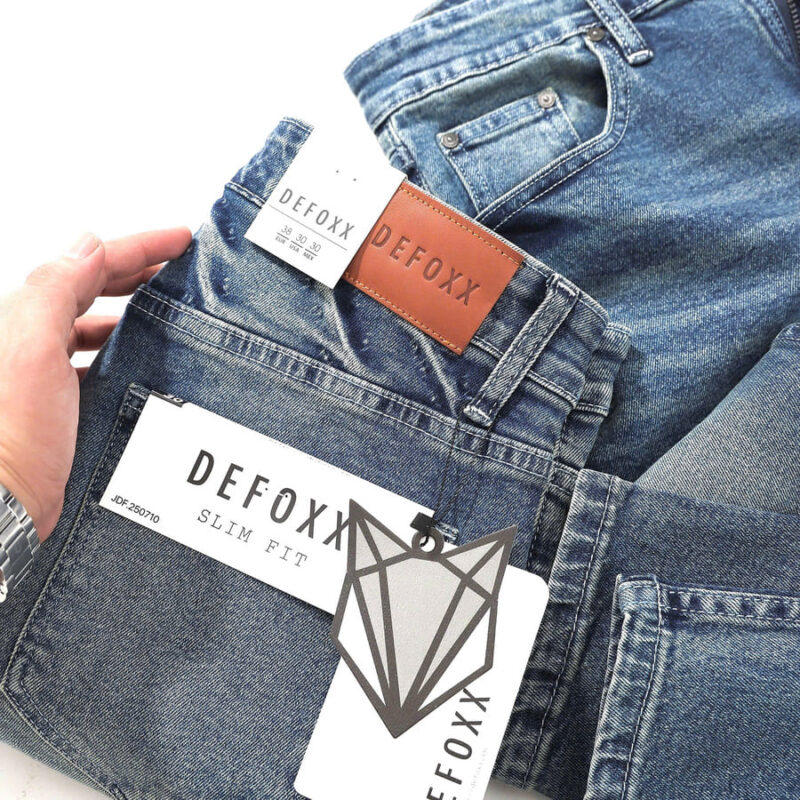 Quần jean Defoxx wash đá 250710 ôm co giãn nhẹ - Ảnh 2