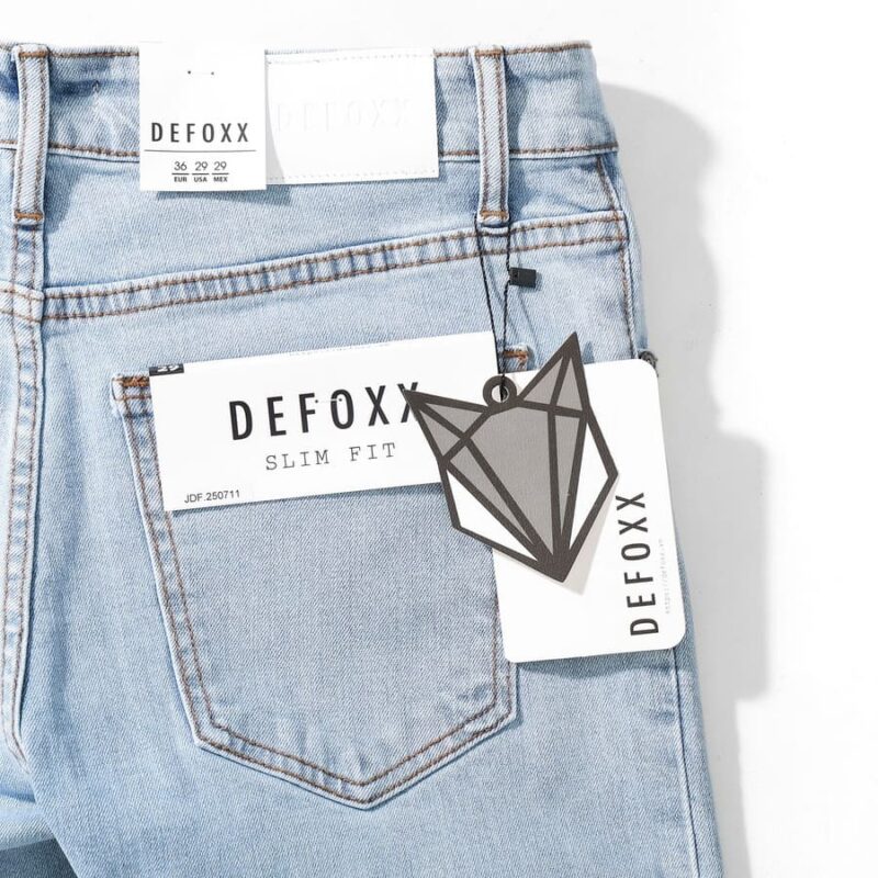 Quần jean Defoxx wash bạc 250711 ống slimfit - Ảnh 7