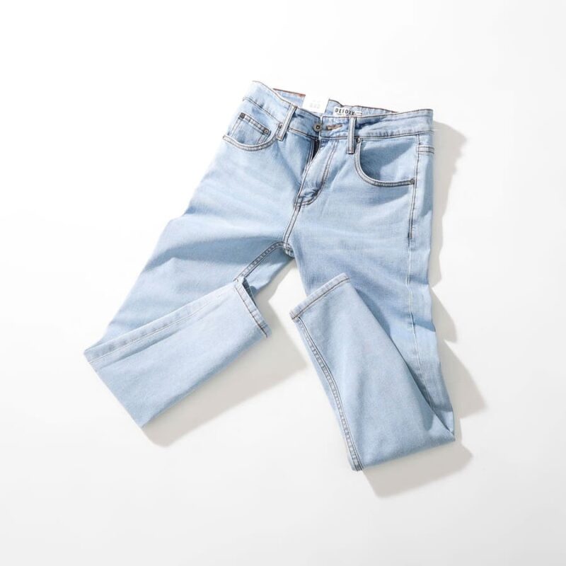 Quần jean Defoxx wash bạc 250711 ống slimfit - Ảnh 6
