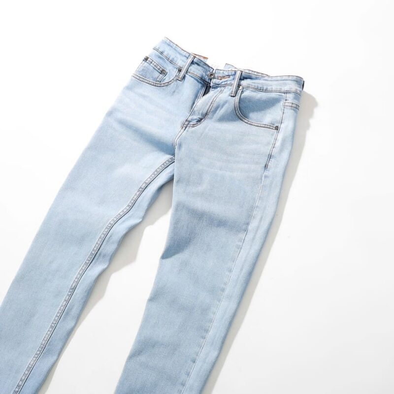 Quần jean Defoxx wash bạc 250711 ống slimfit - Ảnh 3