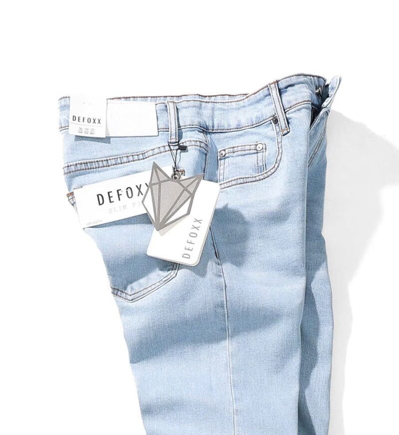 Quần jean Defoxx wash bạc 250711 ống slimfit - Ảnh 2
