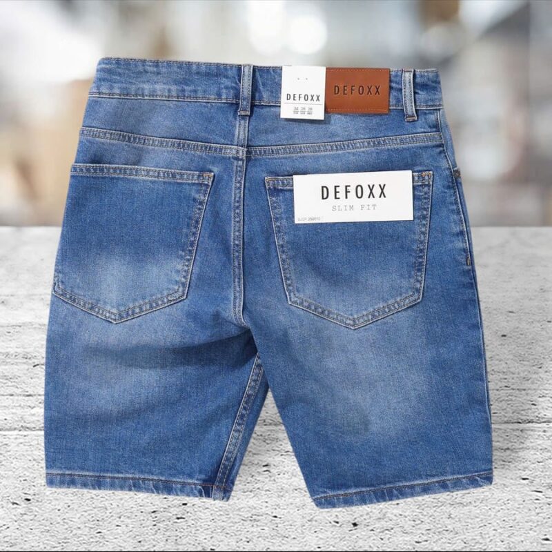 Quần short jean Defoxx rách wash xanh co giãn - Ảnh 8