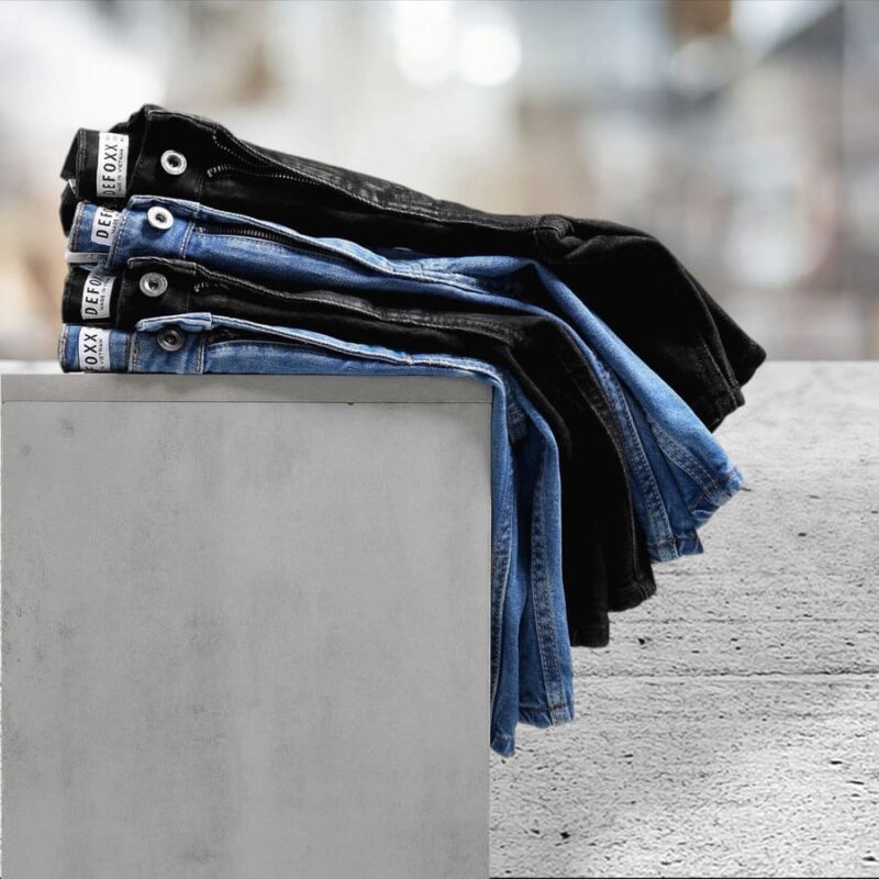 Quần short jean Defoxx rách wash xanh co giãn - Ảnh 10