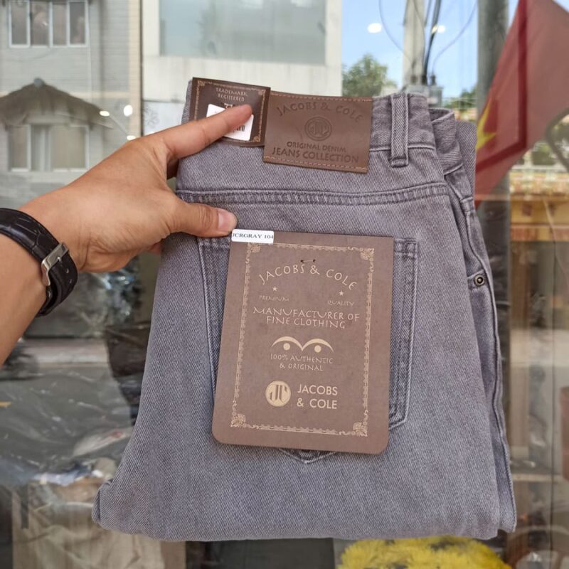 Quần jean jacobs cole màu xám ống suông không co giãn - Ảnh 2